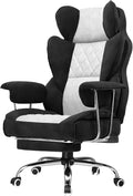 GTPLAYER Gaming Chair,Office Chair with Pocket Spring Lumbar Support, Ergonomic Comfortable Wide Office Desk Computer Chair with Outward Fixed Soft Armrests and Footrest (Fabric, Black & Gray) by GTPLAYER