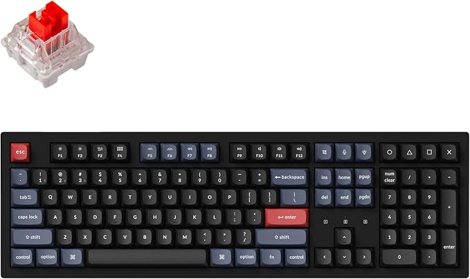 Keychron K10 Pro Wireless Custom Mechanical Keyboard, Full-Size QMK/VIA Programmable Bluetooth/Wired White Backlight with Hot-swappable Keychron K Pro Red Switch Compatible with Mac Windows Linux | QMK Programmable Bluetooth/Wired White Backlit with Ho... by Keychron