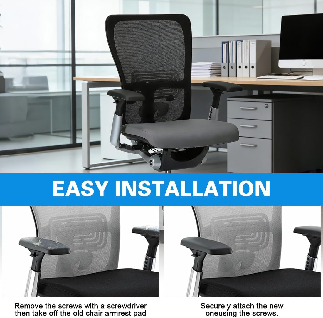 Arm Pads for Haworth Zody Chair, Armrest Pads Replacement Compatible with Zody Office Chair（1pair） Black - Image 3