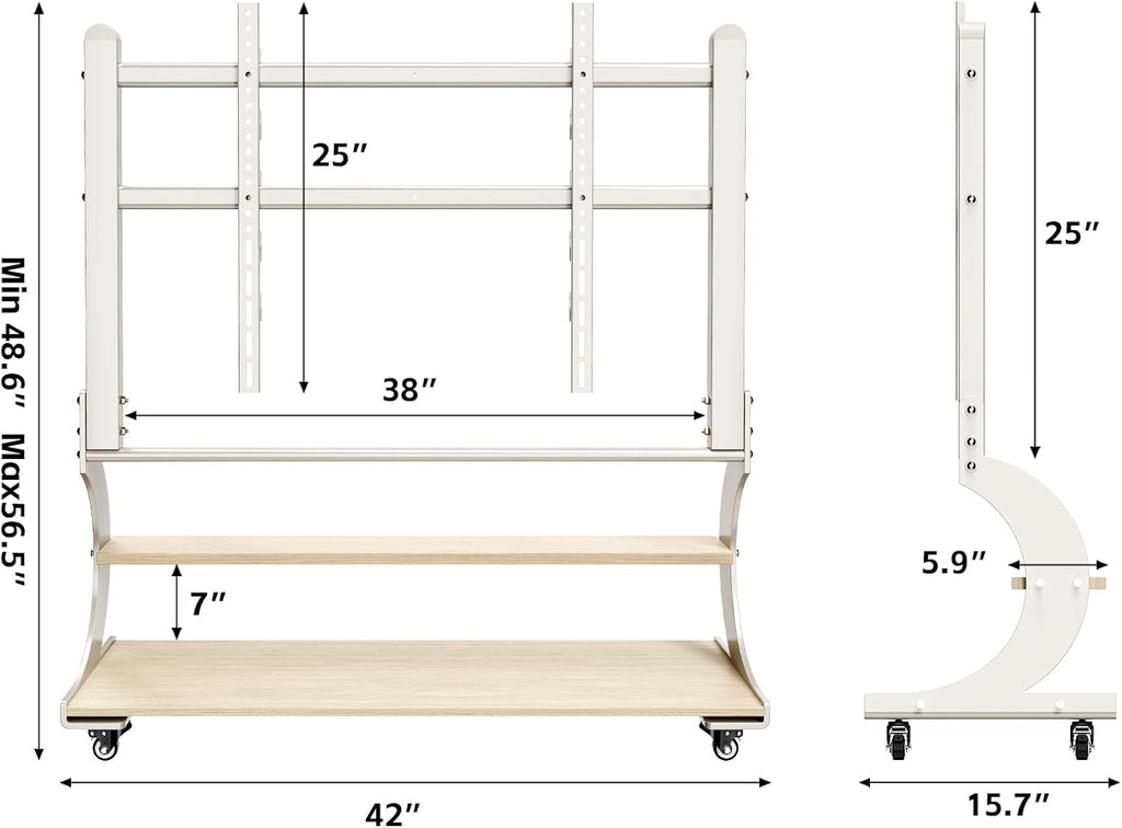 Rolling Easel TV Stand for 50-100 Inch TVs for Living Room, Office - Image 2