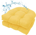 MTMR 2Pcs Outdoor Chair Cushions, Patio Furniture Seat Pads, Waterproof | 2Pcs , waterproof cover, PP cotton, u-shaped, no-fading, thick patio seat pads for outdoor wicker furniture in yard, 19x19x4 by Unknown