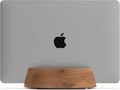 HumanCentric Vertical Laptop Stand in Black Walnut Wood, Adjustable | Upright Adjustable Holder & Dock, Fits MacBook Pro & Laptops .5" to 1.5", Clamshell Compatible, Laptop Vertical Stand by HumanCentric