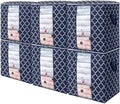 Storage Bags 6 Pack 100L Clothes Organization and Storage Containers | Large Blanket for Comforters,Bedding, Foldable Organizer with Reinforced Handle, Clear Window, Sturdy Zippers, Blue by WiseLife