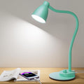 BOHON LED Desk Lamp with USB Charging Port, 3 Color Modes Dimmable, Teal | Reading Lamp, Auto Dimming Task Lamp, Flexible Neck Table Light for Office Dorm Bedside, Adapter Include by BOHON