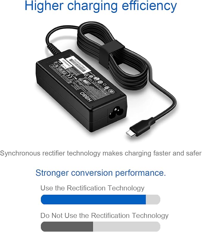 Charger Compatible with HP Laptop Chromebook 65W 45W USB C Power Adapter | For HP Laptop Charger and All 65W USB Type C Power Supply Adapter Cord - Image 5