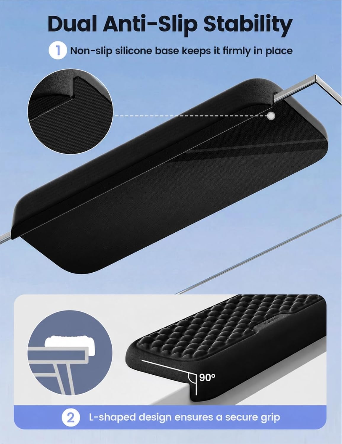 Vaydeer Ergonomic Mouse Pad with Wrist Rest and 2Pcs L-Shaped Elbow Rest - Image 5