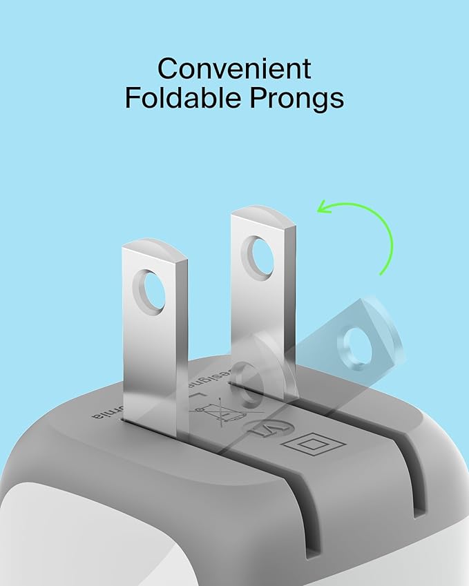 Belkin 20W Compact USB C Charger Block, Fast Charging for Travel | PD 3.1, Travel Charger, iPad, iPhone 17, Samsung Galaxy, Pixel, AirPods, Apple Watch, Foldable Prongs, 3.3 ft Cable Included - Image 4