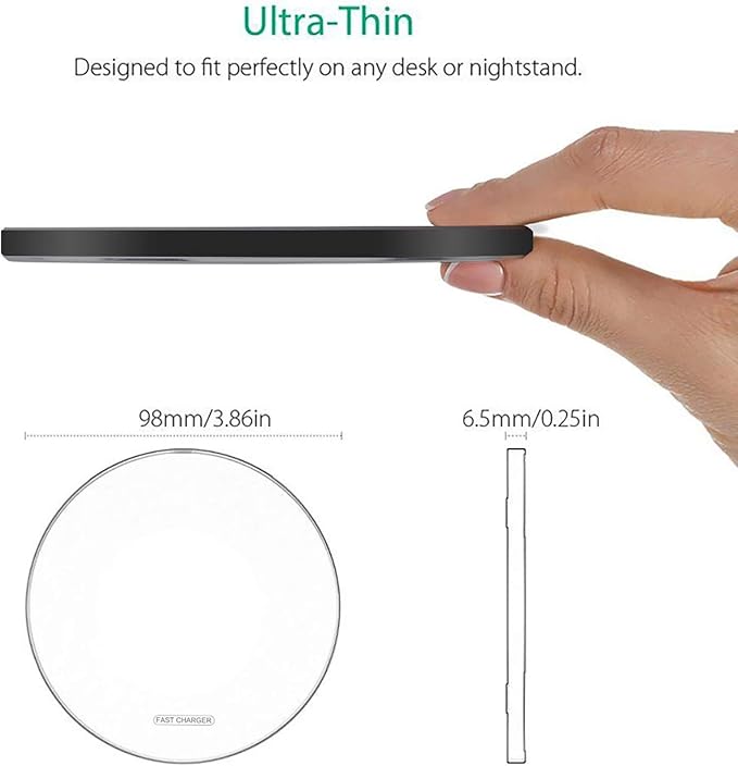 Fast Wireless Charger,20W Max Wireless Charging Induction Pad,Black | Metal Frame Ultra Slim Design,[20W SUPER Fast Charging] Compatible with iPhone 17-11/Airpods,Samsung Galaxy/Buds,LG/Pixel - Image 7