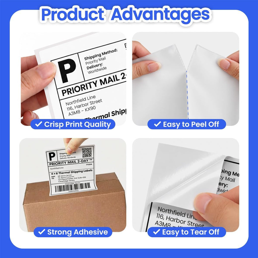 4x6 Fanfold Thermal Shipping Labels, BPA & BPS Free,1000 Labels - Image 3