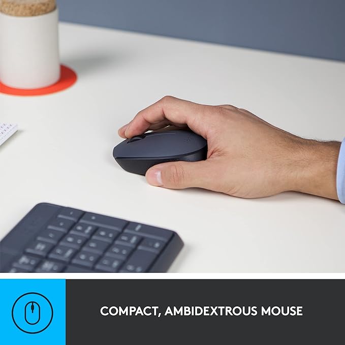 Logitech MK235 Full Size Wireless Keyboard and Mouse Combo | Full size keyboard with spill-resistant design, compact ambidextrous mouse, connect via single included USB-A Nano Receiver - Image 2