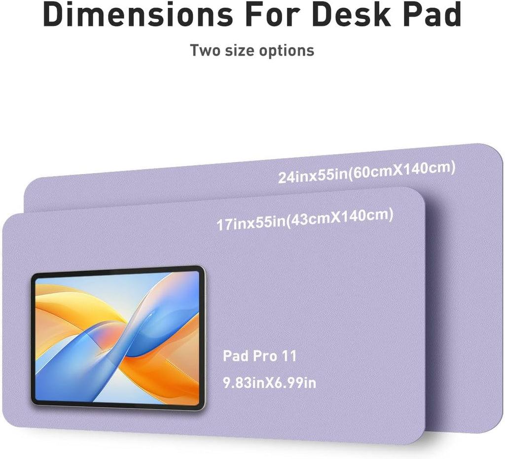 Aothia Faux Leather Desk Mat - Non-Slip PU Leather Desk Blotter, Waterproof Writing Surface, Large Desk Pad for Office & Home (Lavender, 55" x 24") - Image 5