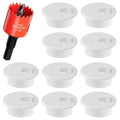 1-3/8 in. Hole Saw with 10PCS White Desk Grommet - Cable Management Kit for TV, Office, and Home Table - Hide Wires Behind Wall, TV Wall Cable Pass Through, Desk Cable Hole Covers by GA1FSL