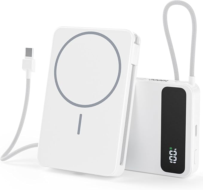 Magnetic Power Bank, 10,000mAh Wireless Portable Charger for Mag-Safe 15W Fast Charging, Battery Pack with USB-C Cable 20W in/Out for iPhone Air/17/16/15/14/13/12/Plus/Pro/Pro Max, AirPods & More by Gatatol