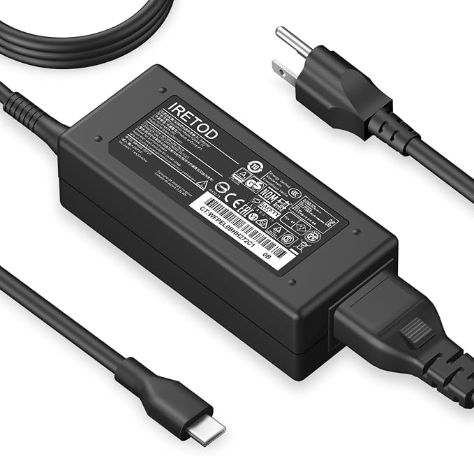 Chromebook Charger USB C Laptop Computer Charger Compatible with Lenovo Dell HP Asus Acer Samsung Google Chromebook Universal 45W Type C Fast Charging Power Cord by Iretod