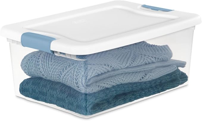 Sterilite Latching Box with Lids for Home and Office, 15 Quart, 48-Pack | Heavy-Duty and Stackable Plastic Containers with Latches for Closet, Cabinet, Bedroom, Bathroom and Dorm Room Organization - Image 9