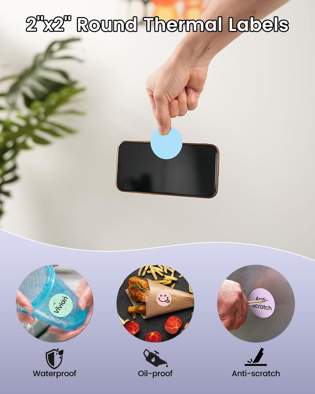 400PCS Circle Thermal Labels, Waterproof Round Stickers - Image 4