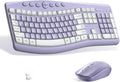 Wireless Keyboard and Mouse Combo Silent Ergonomic Curved Design for Office | 2.4G Full Size Cordless Keyboard with Tilt Legs,3-Level DPI Quite Mouse for Windows,Mac OS/Desktop/Laptop/PC by RECCAZR