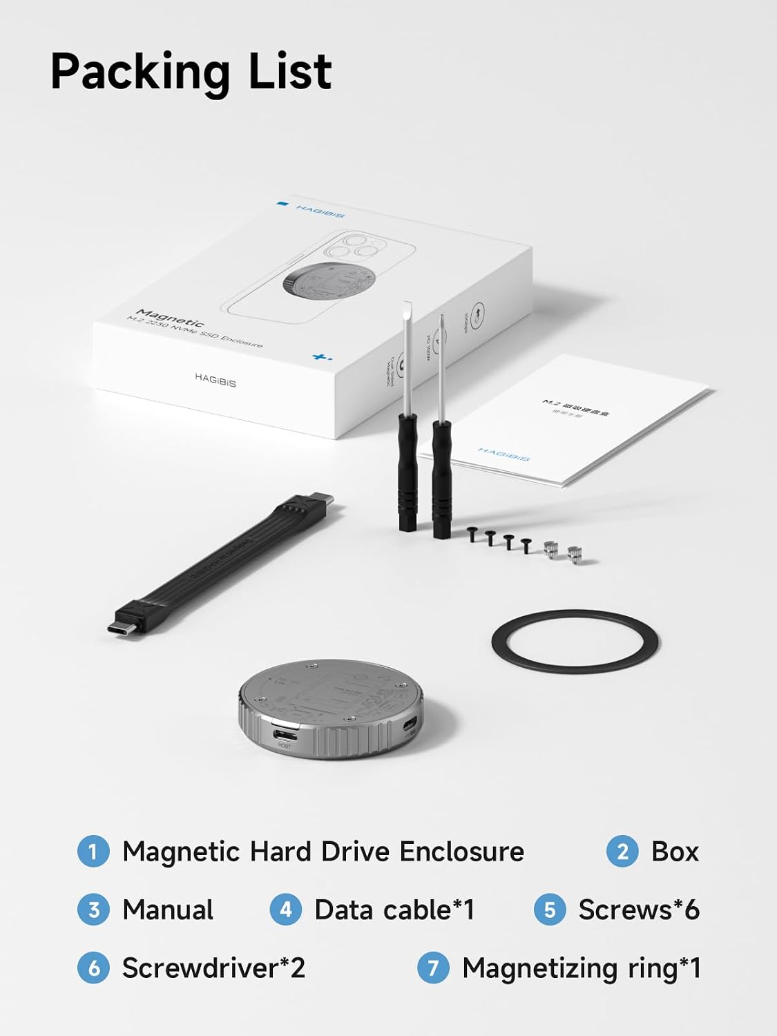 Hagibis Magnetic M.2 2230 NVMe SSD Enclosure with Magsafe for iPhone 17 16 15 Pro Max ProRes, USB C 3.2 10Gbps to NVMe Adapter, Aluminum External SSD Case for MacBook, iPad Pro, Android (MC100 Lite) - Image 9