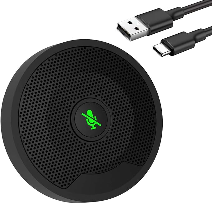 USB Microphone for PC, Computer Mic with Mute Button, Plug & Play | Noise Cancelling, 360° Omnidirectional Pickup, Conference Calls, Video Conference, Laptop, USB Connector,Table Mic - Image 9