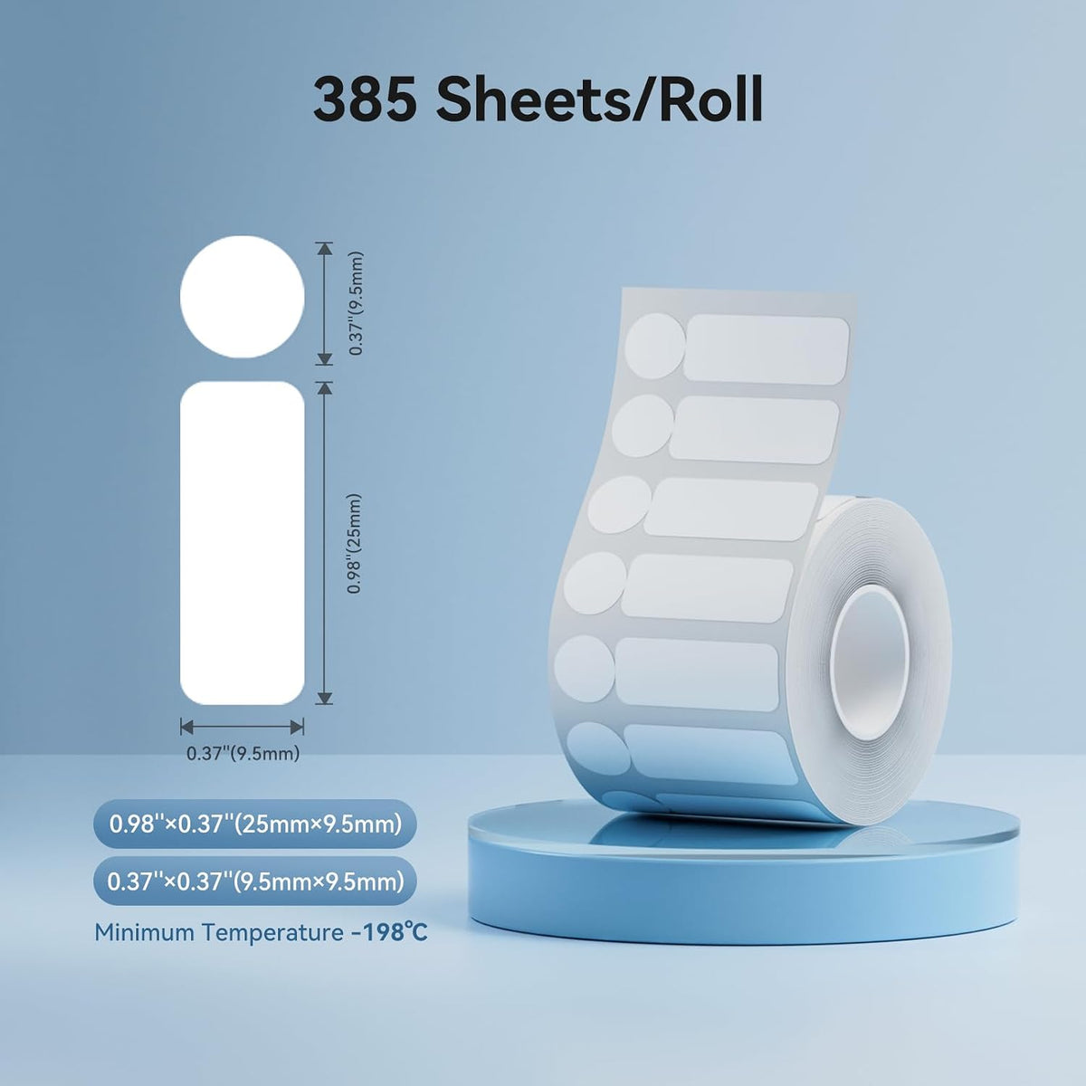 NIIMBOT M2/M3 Labels Low-Temperature Label Paper 1.44'' x 0.37'' - Image 3