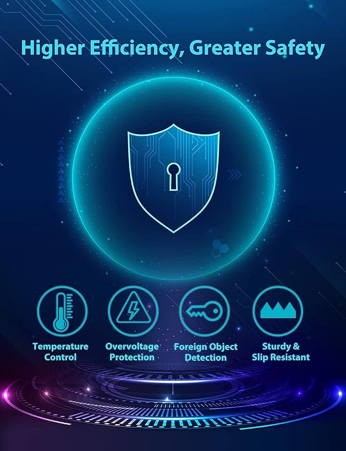 Wireless Charger for Samsung Galaxy S24/S24+S23/S23+/S22/S22+/S21/S20/S20+/S10/S9+/S9/S8/S8+/S7/Note10/Note9/Note8, 15W Wireless Charging Pad with USB-C for Samsung & iPhone Black(No AC Adapter) - Image 5
