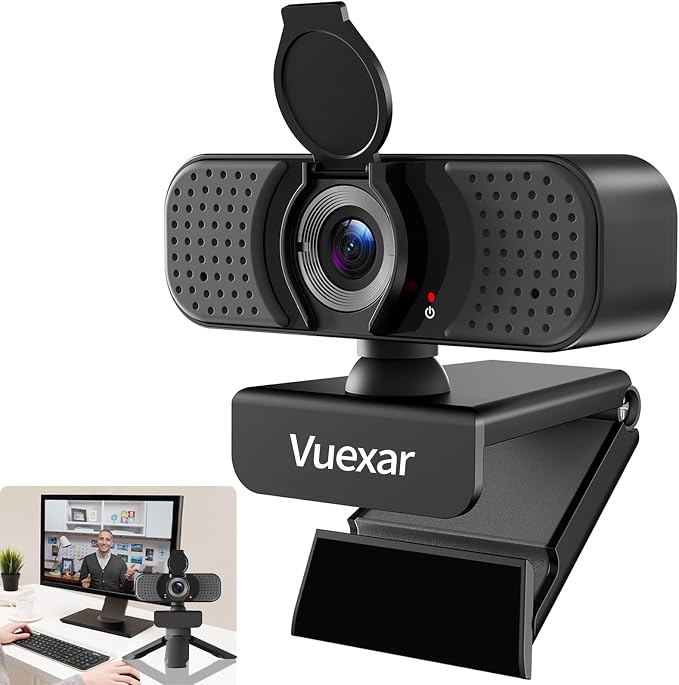2K Webcam with Microphone, Web Camera withTripod, Dual Mics, Plug & Play Computer Camera for Online Calling, Cameras for Desktop PC or Laptop Zoom/Teams/Facetime by Unknown