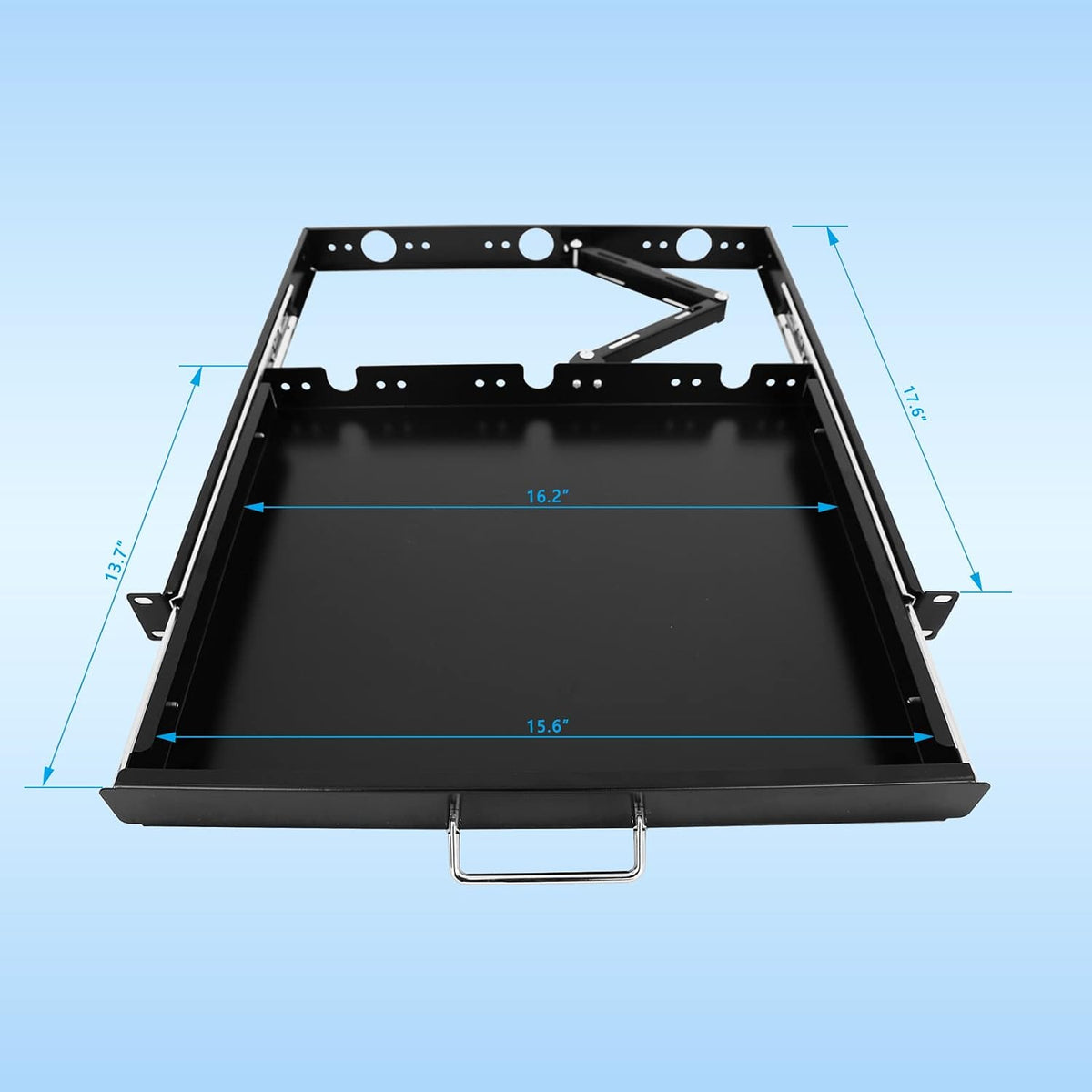 1U Rack Mount Sliding Keyboard Tray Cantilever for Server Data Network Rack - Image 3