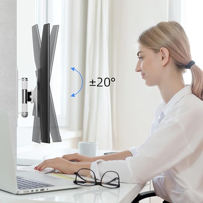 Suptek TV Wall Mount Swivel Tilt Rotation Full Motion Adjustable Articulating for Most 15-32 inch LED, LCD Monitor Wall Mount VESA 75,100, White (MA2720W) - Image 4