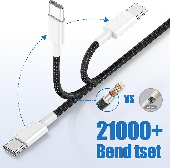USB C to C Charging Cable 10ft, 60W Fast Type C to C Charger Cord Long for Apple iPhone 17 Pro Max/17 Air/16 Pro Max/15 Plus, MacBook Pro 2021/2020/2019,iPad 12.9/11 inch/Mini/Air 5/4,Samsung Galaxy - Image 2