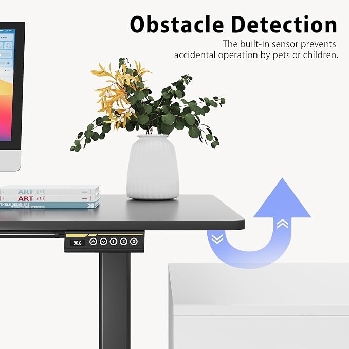 Dual Motor Standing Desk Frame for 40-63 in Tops, 264 lb, Black | Frame Only, Fits 40-63 x 24-28 in Tops, 28.3-46.5 in Height, 2+3 Controls, ≤45 dB, 264 lb Capacity - Image 8