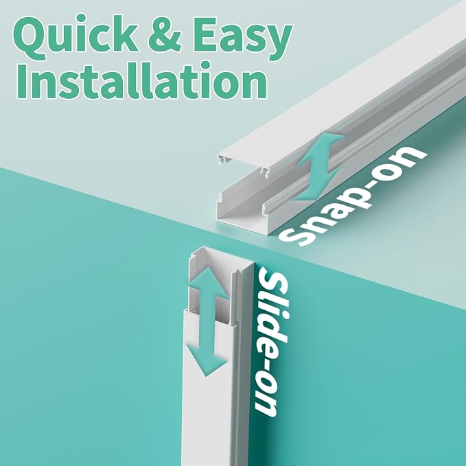 Delamu Cord Hider, 100in Self-Adhesive Cord Cover Kit for Wall Mounted TV, Paintable Wire Hider, Flexible Cable Management System, Cable Raceway Conceals 3-4 Wires, W1.18 H0.60in, White - Image 5