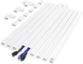 132in Cord Hider Kit, Self-Adhesive Cord Cover for 2 Wires on Wall | White Cable Raceway Kit, Convenient Wall Wire Hider Cable Hider, Cable Management Kit, Wire Covers for Cords, W0.85in H0.5in by YCLYC