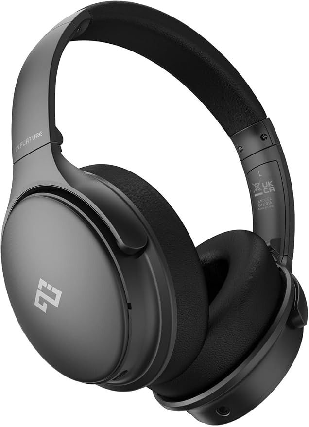 INFURTURE Over Ear Headphones Active Noise Cancelling Headphones, H1 Wireless Bluetooth Headset, Deep Bass Headset, Low Latency, 90H Playtime, Foldable Headphone for Sport Running Cool Gadgets Gift by ComfortableHeadphonesSpecialists