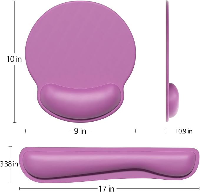 Dapesuom Keyboard Wrist Rest and Mouse Pad with Wrist Support, Cute Memory Foam Cushion for Keyboard and Mouse Set, Desktop Pad Rests with Non Slip Base for Easy Typing & Pain Relief, Radiant Orchid - Image 7