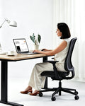 ProtoArc Flexer Ergonomic Office Chair for Women, Black | Foam Sliding Seat, Airflow Mesh Back, Hair-proof Casters, Easy Assembly, Fits 5'1"-6'0", Sleek Minimalist, for Small Spaces by ProtoArc