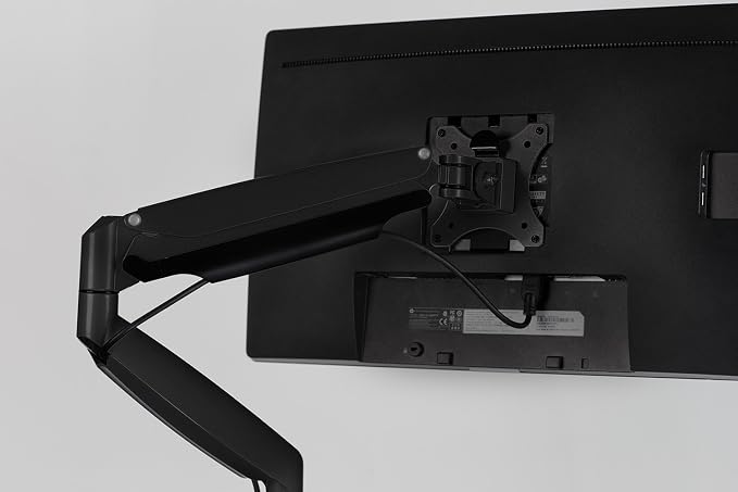 Mount-It! Single Monitor Arm Desk Mount with Gas Spring, Height Adjustable Monitor Stand for 13–32 Inch Screens up to 20 lbs, VESA 75x75 & 100x100, C-Clamp & Grommet, Sit-Stand Desk Compatible - Image 9