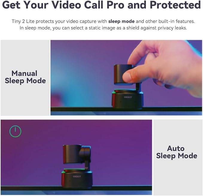 OBSBOT Tiny 2 Lite AI-Powered 4K UHD PTZ Webcam,1/2" CMOS 4X Digital Zoom, AI Auto Tracking, Auto Zoom, Gesture Control 2.0, Beauty Mode,Preset Modes,LiveStream for Game/Meeting/Online Educate | 48MP HDR 4K@30fps 1080p@60fps Dual-Mic NR Gesture Control... - Image 3
