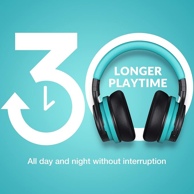 MOVSSOU Million Sold Classic E7 Active Noise Cancelling Headphones | Upgraded HD Sound, Wireless Bluetooth Headphones Over The Ear Unequaled Comfort, Vivid Deep Bass, for Home Office Travel Gift - Image 6