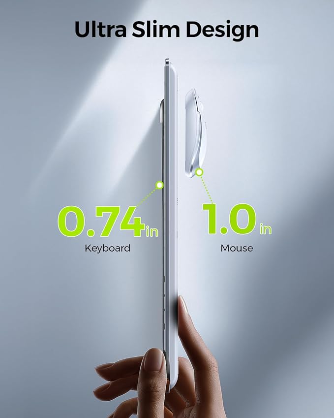seenda Wireless Keyboard and Mouse Combo, Slim Full-Size Design | Quiet typing and mouse clicks, 2.4G USB receiver, Adjustable DPI mouse, Compatible for Windows PCs/laptops, White Silver - Image 4