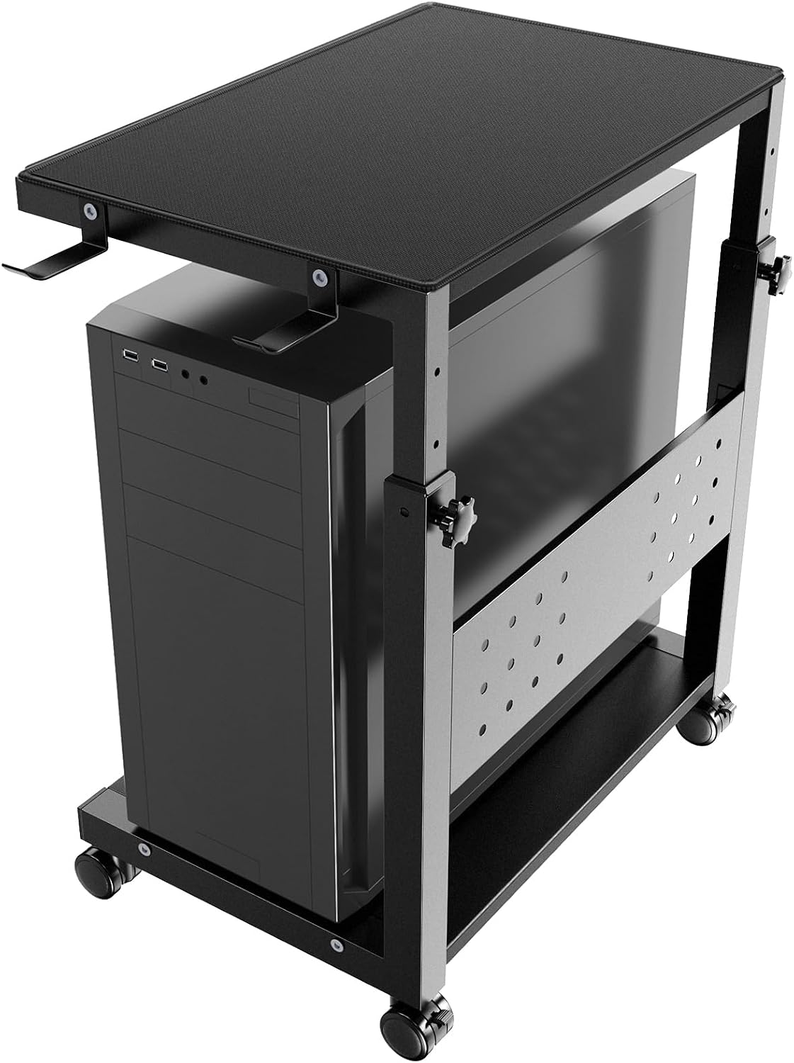 Computer Tower Stand Cart, Height Adjustable from 20 7/16" to 30 1/4" by PUTORSEN