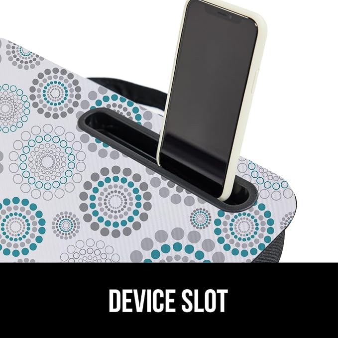 GORILLA GRIP Laptop Lap Desk with Phone Holder, Pillow Cushion Desks Fit Laptops up to 15.6", Tray Ledge Keep Computers in Place, Portable Travel Workstation Essentials for Home, Dorm, Spiral Pattern - Image 7