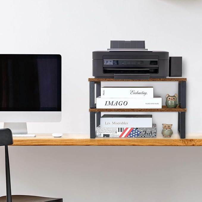 Wood Monitor Stand 2 Pack Monitor Riser for Desk, Brown | Desk Stand for Monitor, Computer Stand for Desk Shelf, for Office Laptop, Desktop Organizers, Easy Installation - Image 4
