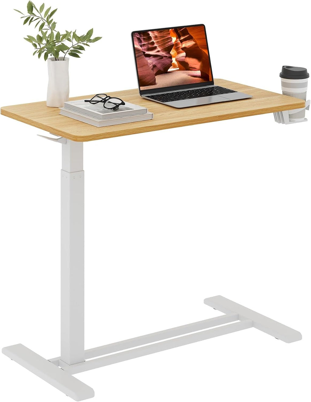 32''Large Medical Overbed Bedside Table with Wheels,Rolling Table by FitStand