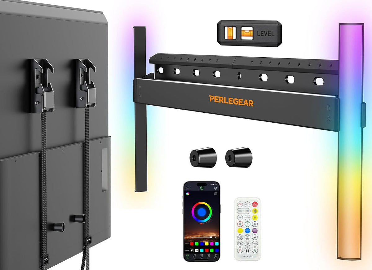 Perlegear No Stud TV Wall Mount with LED Light for 24–65 inch TVs by Perlegear