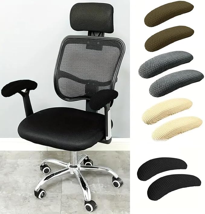 Office Chair Arm Covers,Office Chair Arm Rest Cover Gaming Chair Armrest Covers Office Removable Arm Rest Covering Elastic Chair Armrest Cover (Black, 2Pcs/Set (10-13) x (2-4) x 1.9 inches) - Image 4