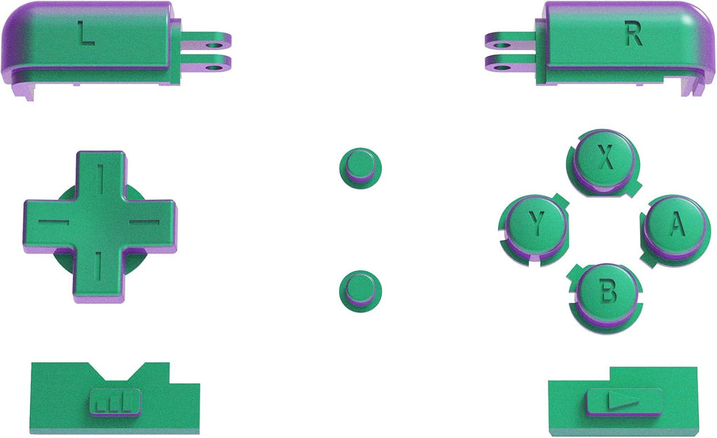 eXtremeRate Chameleon Green Purple Replacement Full Set Buttons for Nintendo DS Lite Handheld Console, Custom D-pad A B X Y Start Select R L Power Volume Keys for Nintendo DS Lite NDSL - No Console - Image 7