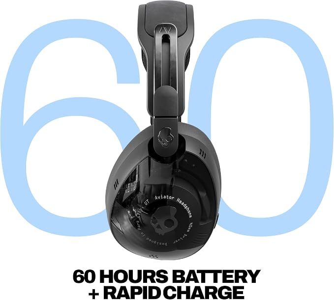 Skullcandy Aviator 900 ANC Noise Canceling Wireless Headphones - True Black | Bluetooth, THX Spatial Audio with Head Tracking, Premium Adaptive Noise Cancellation, 60 Hours Battery, Microphone, Travel - Image 3