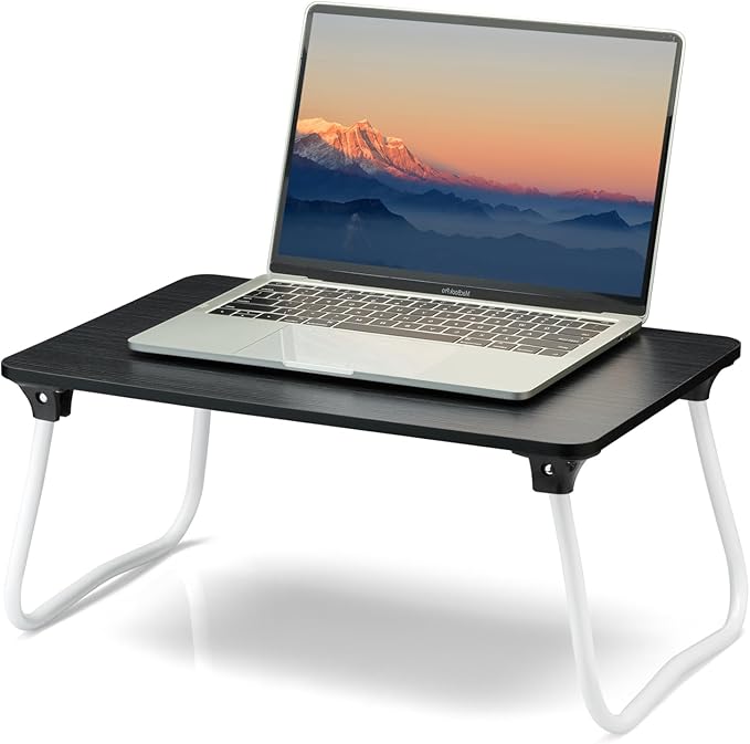ZEAPTAC Laptop Bed Desk, Foldable Lap Desk, Portable Laptop Stand, Lightweight & Mini Table for Breakfast/Picnic/Drawing/Couch/Floor - Black by ZEAPTAC