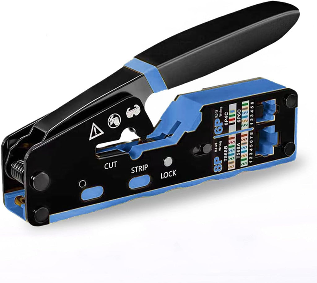 Cat6 Cat5 Crimping Tool, Pass Through RJ45 Ethernet Crimping Tool Cat6 Cat5 for Pass Through Connectors by XRTDTOOL