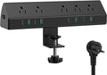 Jgstkcity Desk Clamp Power Strip USB C 45W,8 USB,15FT Cable,Black | 4 USB-C,Edge Mount,1875W Extension Cord,15A Switch,ETL Listed,Office,Gaming,Dorm by Jgstkcity